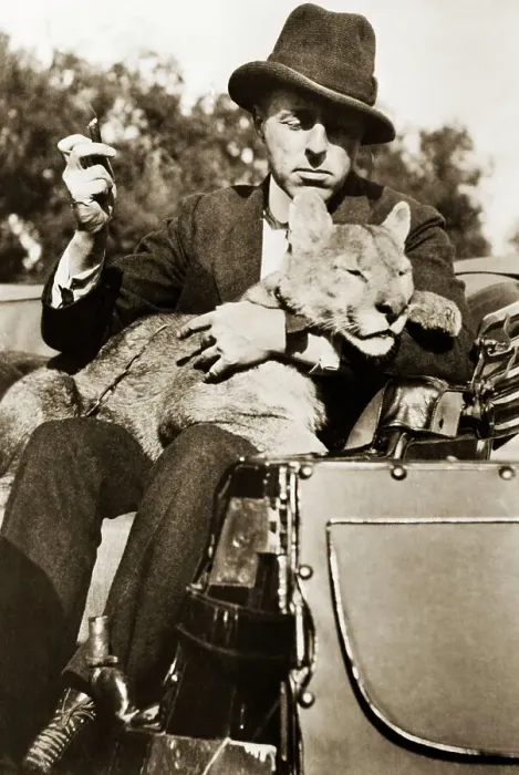 Framed Print : D.W. Griffith W / His Pet Lion Cub Framed Print : D.W. Griffith W / His Pet Lion Cub