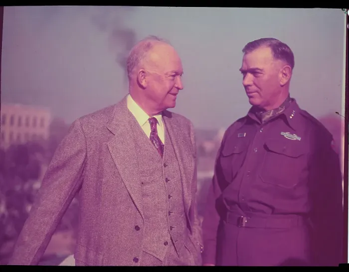 Framed Print : Dwight D. Eisenhower Conversing with General Van Fleet Framed Print : Dwight D. Eisenhower Conversing with General Van Fleet