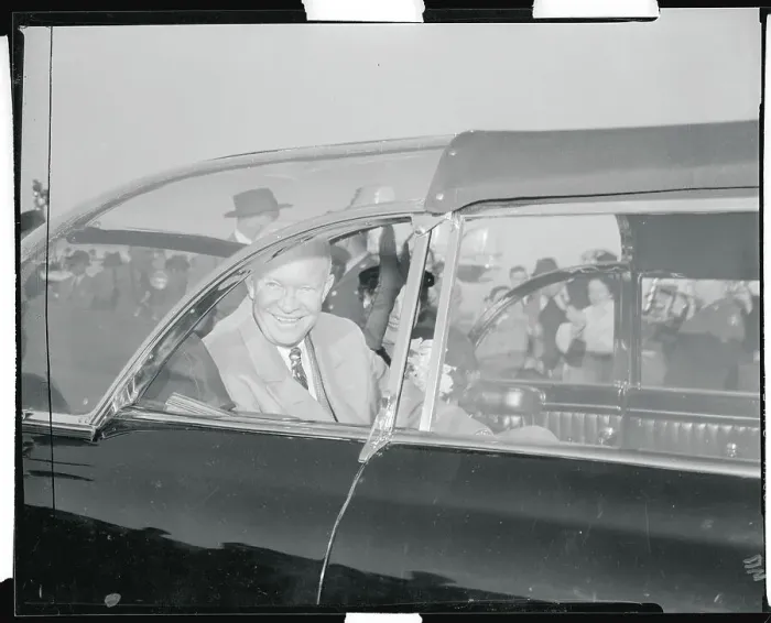 Framed Print : Dwight D. Eisenhower in Motorcade Framed Print : Dwight D. Eisenhower in Motorcade