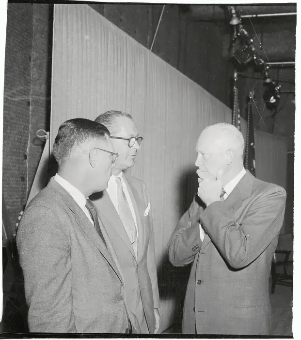 Framed Print : Dwight D. Eisenhower Pausing with His Communication's Specialist Framed Print : Dwight D. Eisenhower Pausing with His Communication's Specialist