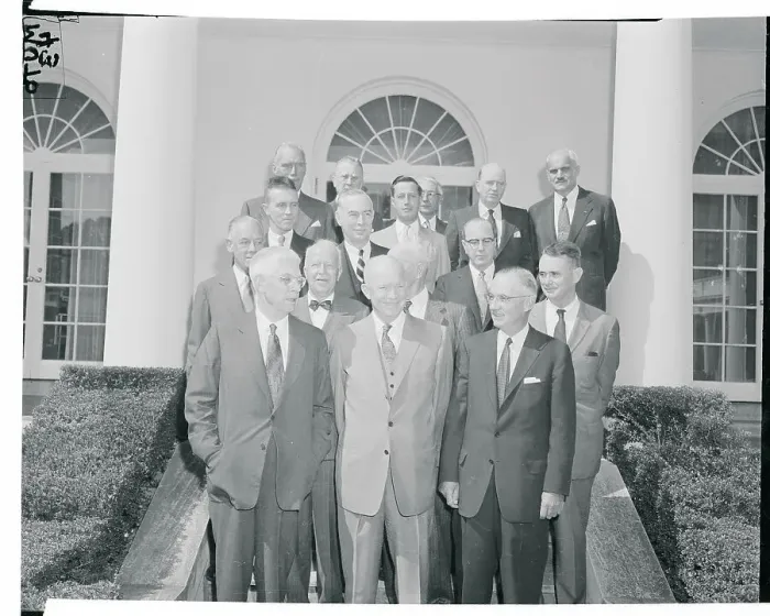 Framed Print : Dwight D. Eisenhower Posing With Civilian Service Members Framed Print : Dwight D. Eisenhower Posing With Civilian Service Members