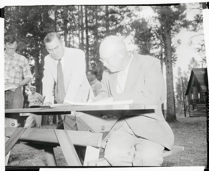 Framed Print : Dwight D. Eisenhower Sitting Outside at Table Framed Print : Dwight D. Eisenhower Sitting Outside at Table