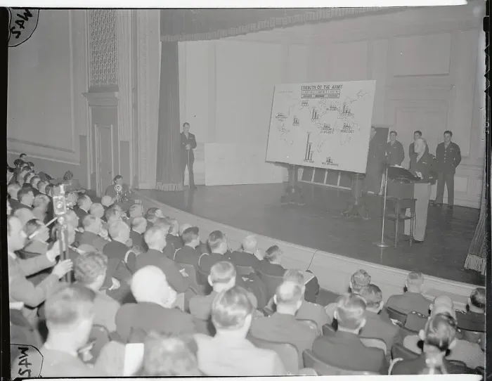 Framed Print : Dwight D Eisenhower Speaking on Demobilization Framed Print : Dwight D Eisenhower Speaking on Demobilization