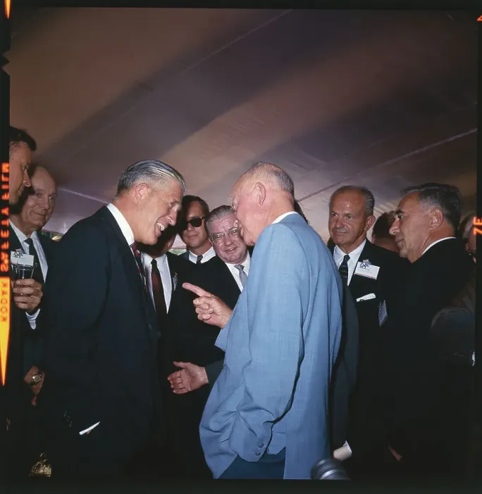 Framed Print : Dwight D. Eisenhower Speaking with George Romney Framed Print : Dwight D. Eisenhower Speaking with George Romney