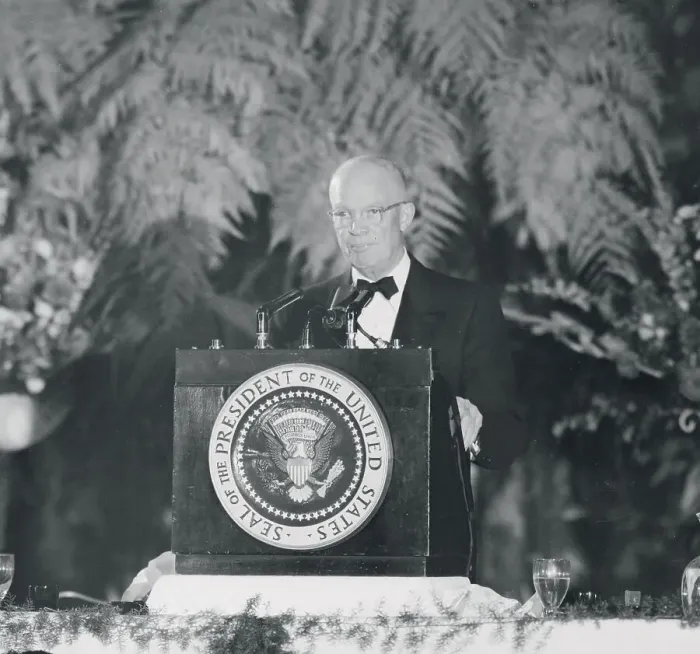Framed Print : Dwight D. Eisenhower Speaking as President at ASN dinner Framed Print : Dwight D. Eisenhower Speaking as President at ASN dinner