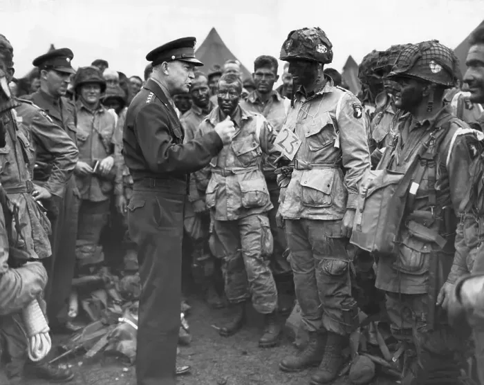 Framed Print : Dwight D. Eisenhower Talking to Paratroopers Framed Print : Dwight D. Eisenhower Talking to Paratroopers