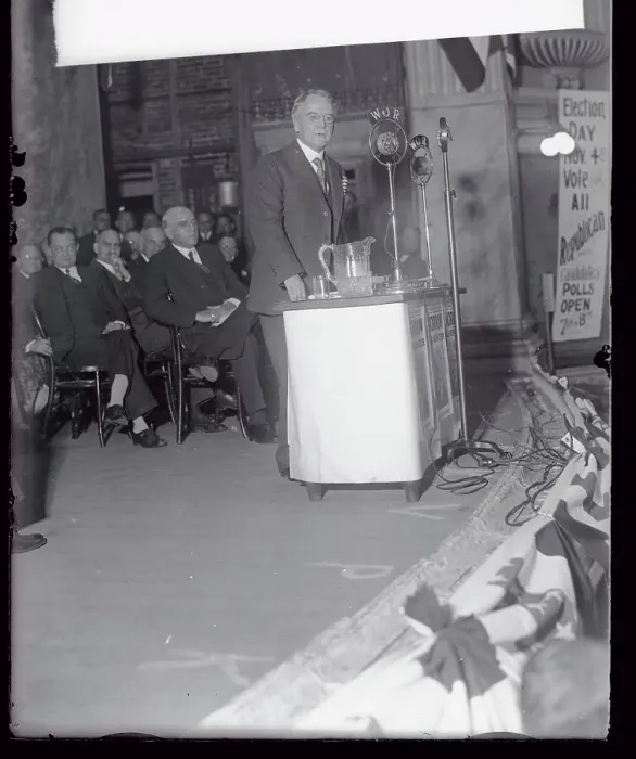 Framed Print : Dwight D. Morrow Making Speech