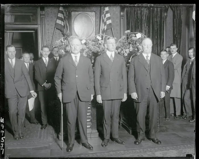 Framed Print : Dwight Davis and Peers Posing at Secretary of War Ceremony Framed Print : Dwight Davis and Peers Posing at Secretary of War Ceremony