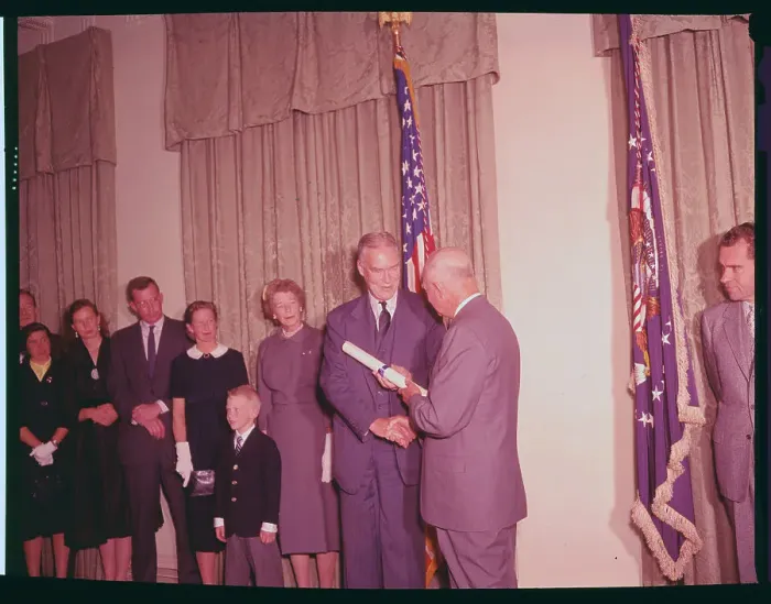 Framed Print : Dwight Eisenhower and Christian Herter Shaking Hands Framed Print : Dwight Eisenhower and Christian Herter Shaking Hands