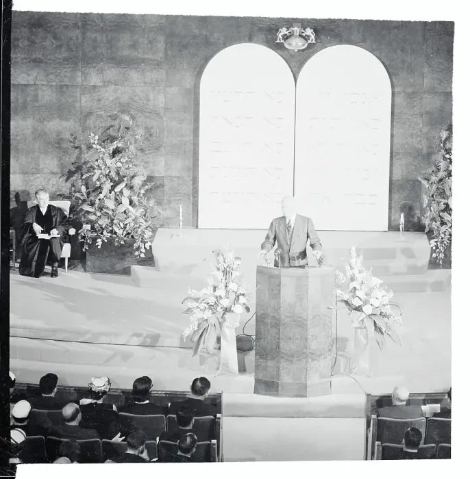 Framed Print : Dwight Eisenhower Dedicating New Temple Framed Print : Dwight Eisenhower Dedicating New Temple