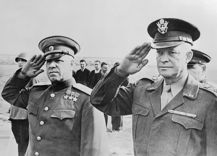 Framed Print : Dwight Eisenhower and Georgi Zhukov Saluting Framed Print : Dwight Eisenhower and Georgi Zhukov Saluting