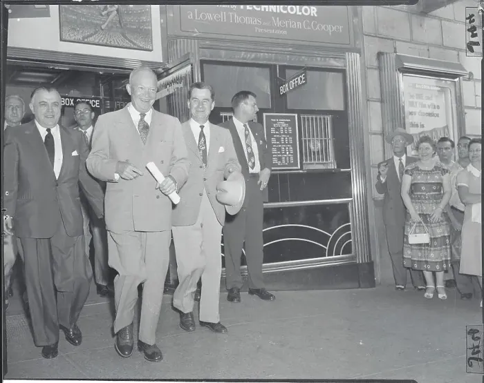 Framed Print : Dwight Eisenhower Leaving Cinema with Lowell Thomas Framed Print : Dwight Eisenhower Leaving Cinema with Lowell Thomas