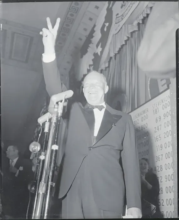 Framed Print : Dwight Eisenhower Making Victory Gesture Framed Print : Dwight Eisenhower Making Victory Gesture