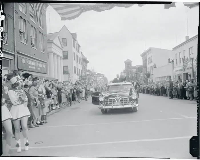 Framed Print : Dwight Eisenhower in Motorcade Past Citizens Framed Print : Dwight Eisenhower in Motorcade Past Citizens