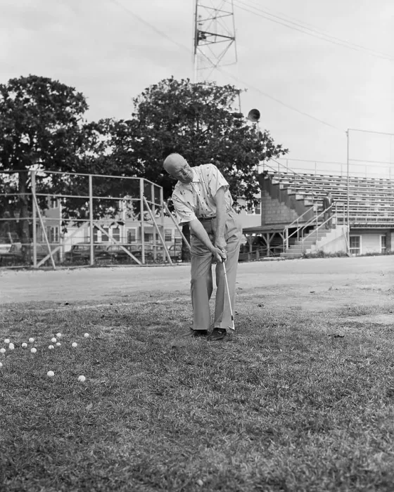 Framed Print : Dwight Eisenhower Playing Golf