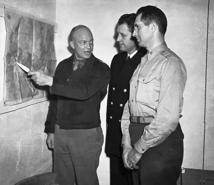 Framed Print : Dwight Eisenhower Pointing to Map