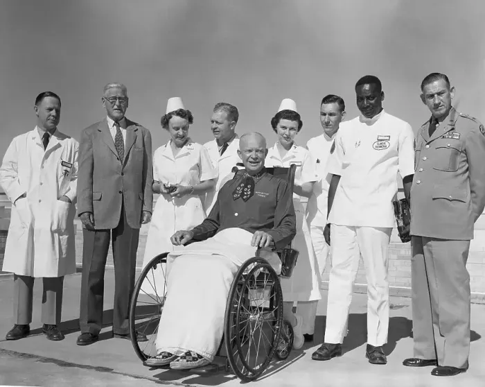 Framed Print : Dwight Eisenhower Posing with Army Medical Staff Framed Print : Dwight Eisenhower Posing with Army Medical Staff