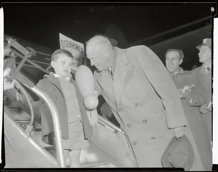 Framed Print : Dwight Eisenhower Reassuring Frightened Grandson Framed Print : Dwight Eisenhower Reassuring Frightened Grandson