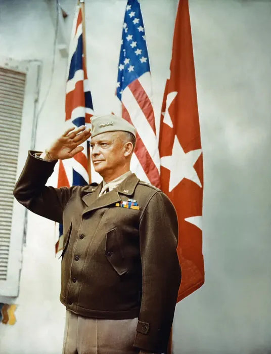Framed Print : Dwight Eisenhower Saluting Framed Print : Dwight Eisenhower Saluting