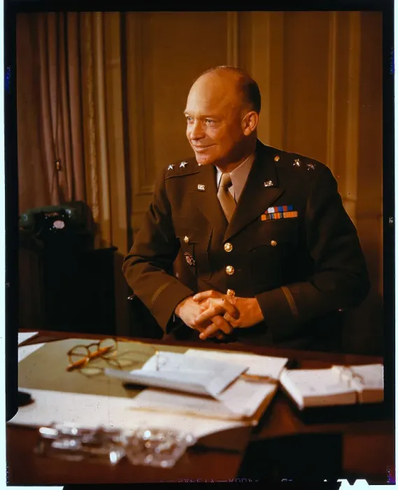 Framed Print : Dwight Eisenhower Sitting at Desk Framed Print : Dwight Eisenhower Sitting at Desk