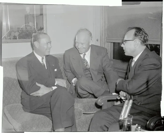 Framed Print : Dwight Eisenhower Smiling in Conversation Framed Print : Dwight Eisenhower Smiling in Conversation