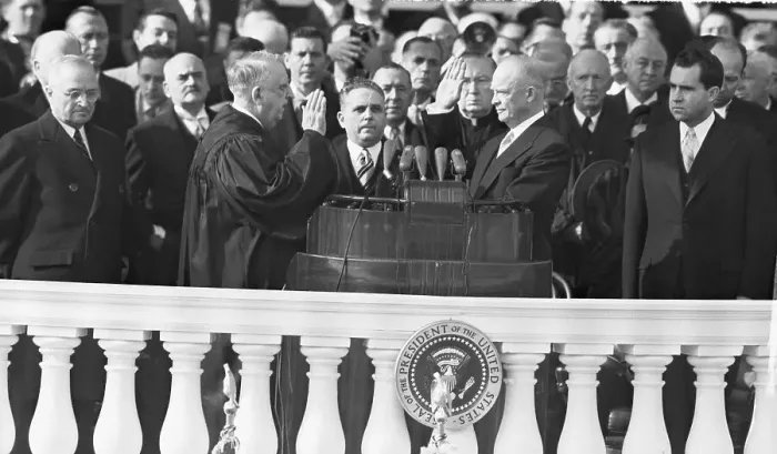 Framed Print : Dwight Eisenhower Taking Oath Of Office Framed Print : Dwight Eisenhower Taking Oath Of Office