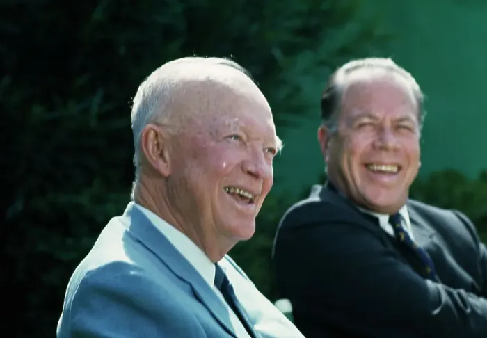 Framed Print : Dwight Eisenhower And Thomas Kuchel