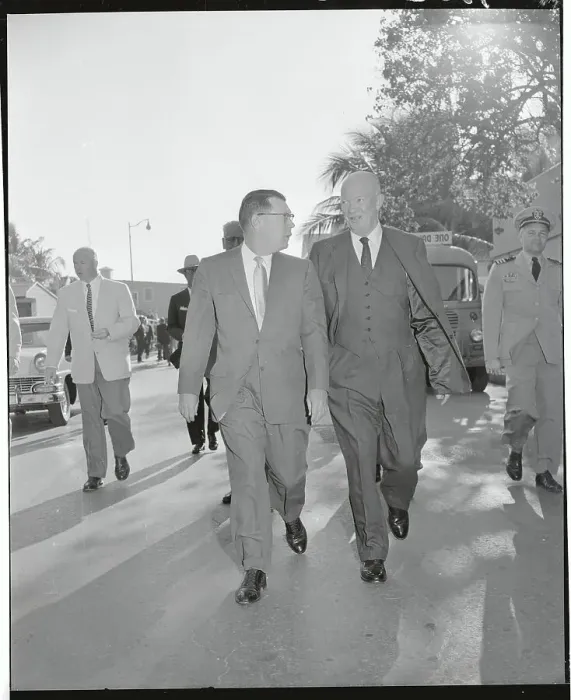 Framed Print : Dwight Eisenhower Walking with James Hagerty Framed Print : Dwight Eisenhower Walking with James Hagerty