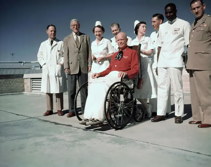 Framed Print : Dwight Eisenhower in Wheelchair Framed Print : Dwight Eisenhower in Wheelchair