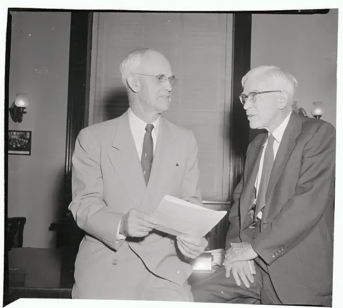 Framed Print : E. Wallace Chadwick Talking with Arthur Watkins Framed Print : E. Wallace Chadwick Talking with Arthur Watkins