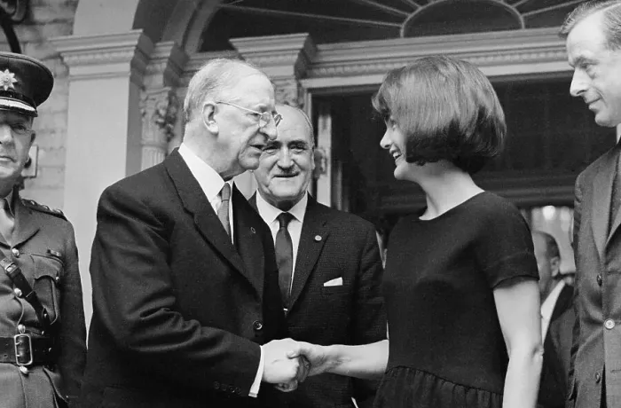 Framed Print : Eamon de Valera and Mrs. Kennedy