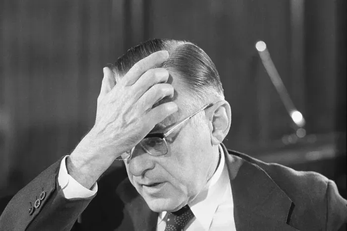 Framed Print : Earl Butz with Hand on Forehead