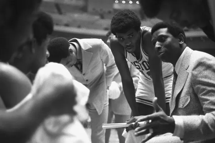 Framed Print : Earl Lloyd Coaching Teammates Framed Print : Earl Lloyd Coaching Teammates