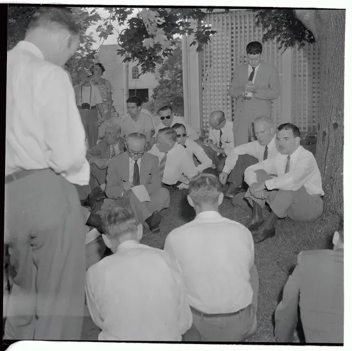 Framed Print : Earl Warren and Thomas Dewey Sitting with Others Framed Print : Earl Warren and Thomas Dewey Sitting with Others