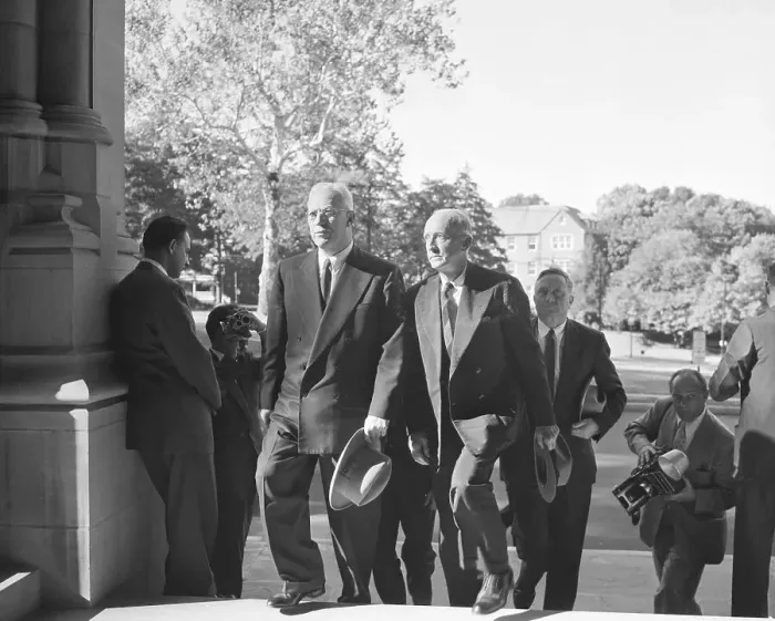Framed Print : Earl Warren Walking With Colleagues Framed Print : Earl Warren Walking With Colleagues