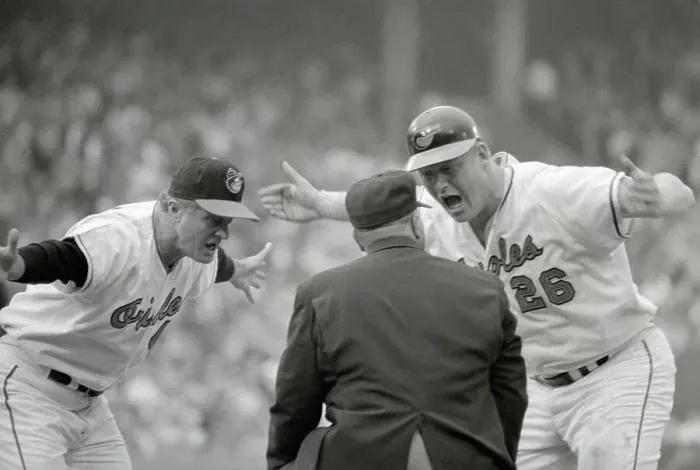 Framed Print : Earl Weaver and Boog Powell Shouting at Umpire Framed Print : Earl Weaver and Boog Powell Shouting at Umpire