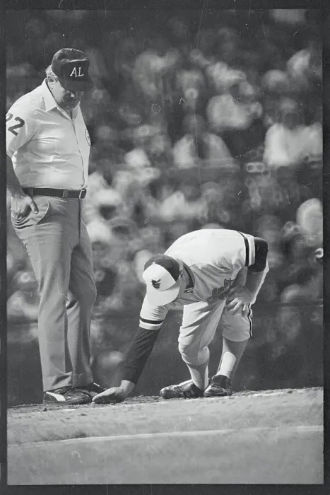 Framed Print : Earl Weaver Covering Home Plate with Dirt Framed Print : Earl Weaver Covering Home Plate with Dirt