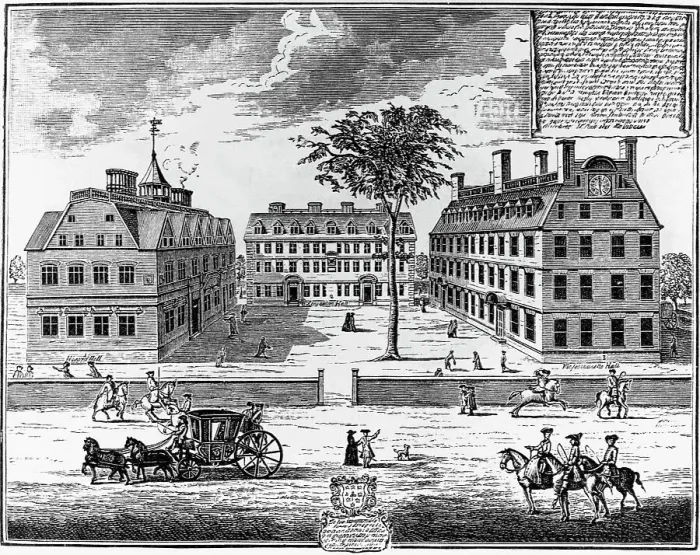 Framed Print : Early 18th-Century View of Harvard College Framed Print : Early 18th-Century View of Harvard College