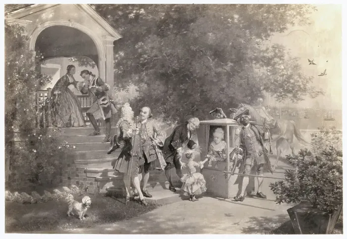 Framed Print : Early American Domestic Scene Framed Print : Early American Domestic Scene