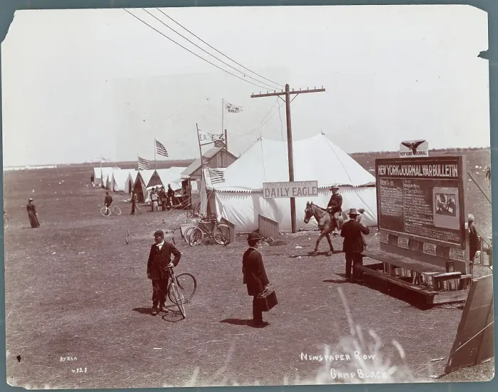 Framed Print : Early American Newspaper Market Camp Site Framed Print : Early American Newspaper Market Camp Site