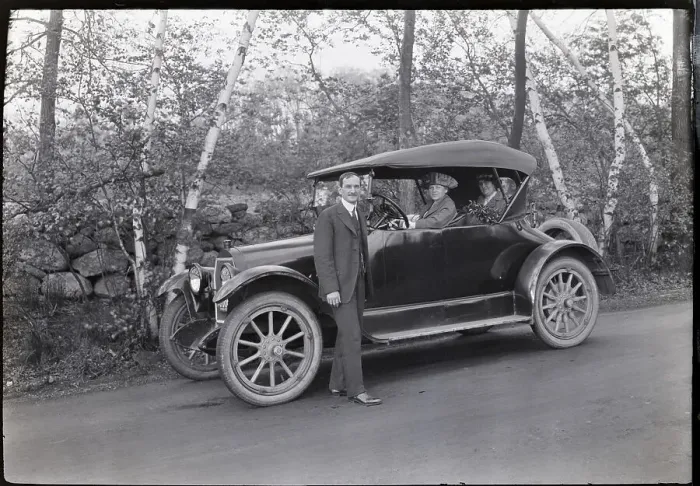 Framed Print : Early American Touring Car On Road Framed Print : Early American Touring Car On Road