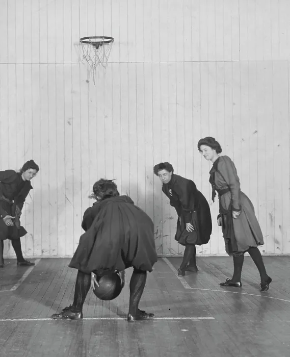 Framed Print : Early Basketball Match Framed Print : Early Basketball Match
