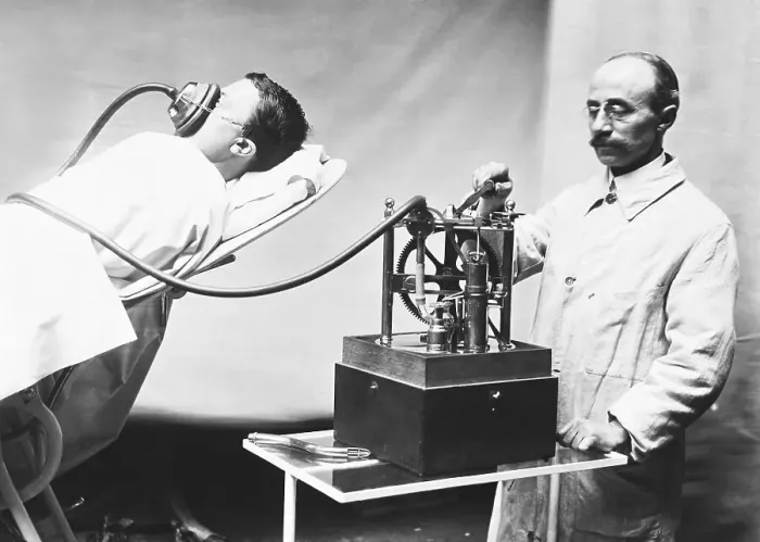 Framed Print : Early Chloroform Machine
