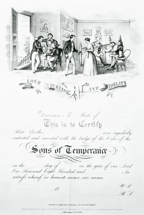 Framed Print : Early Document of Membership for Sons of Temperance Framed Print : Early Document of Membership for Sons of Temperance