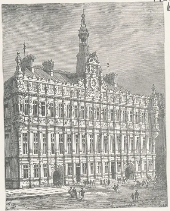 Framed Print : Early Drawing of Parisian Government Building Framed Print : Early Drawing of Parisian Government Building