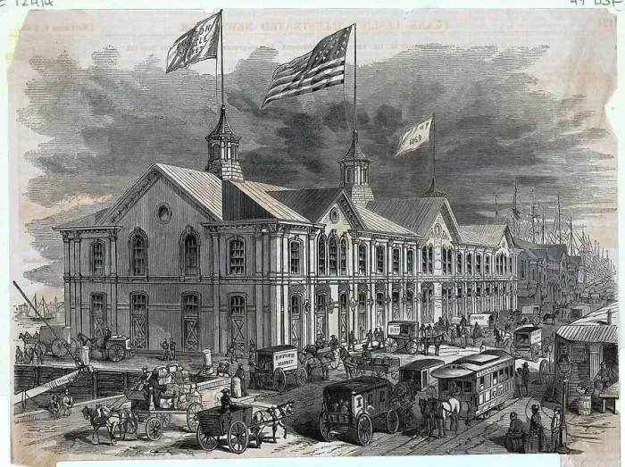 Framed Print : Early Illustration Fulton Fish Market Framed Print : Early Illustration Fulton Fish Market