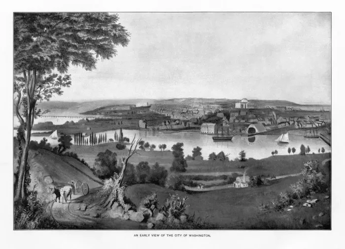 Framed Print : Early Illustration of The U. S. Capital, Washington, D. C. United States, Antique American Illustration, 1900 Framed Print : Early Illustration of The U. S. Capital, Washington, D. C. United States, Antique American Illustration, 1900