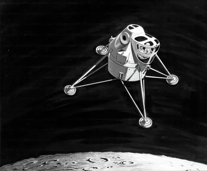 Framed Print : Early LEM Above The Moon