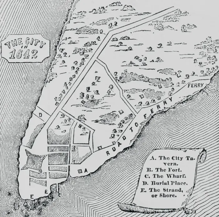 Framed Print : Early Map of New York City Framed Print : Early Map of New York City