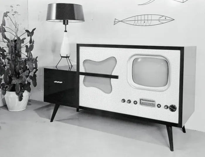 Framed Print : Early Model Radio Television in Home Framed Print : Early Model Radio Television in Home